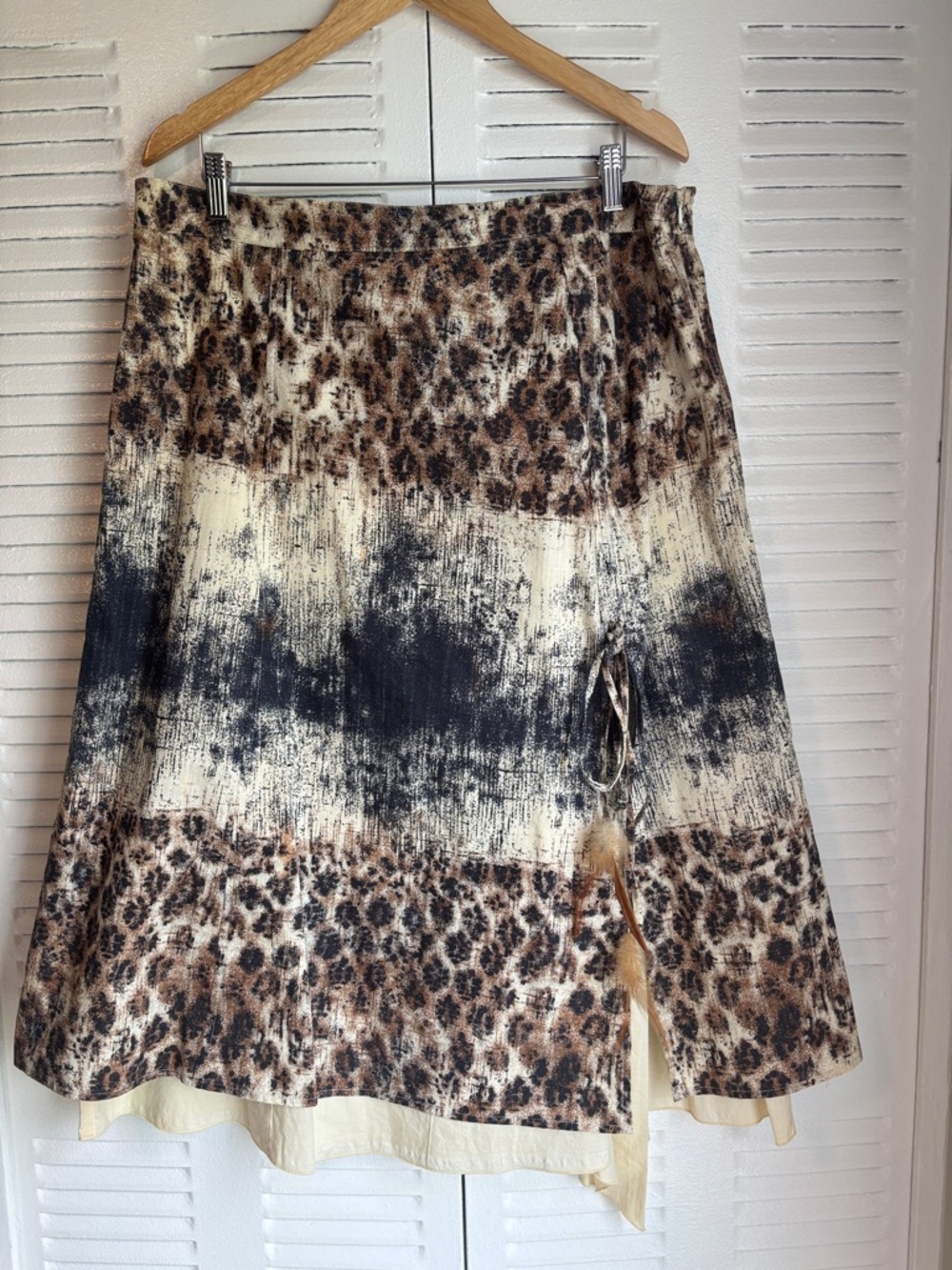 SPANNER Boho Luxe Leopard Midi Skirt | Western Chic Statement | Size 16 - Picture 2 of 8